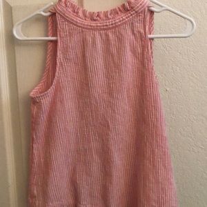 High Neck Blouse Pink candy stripe